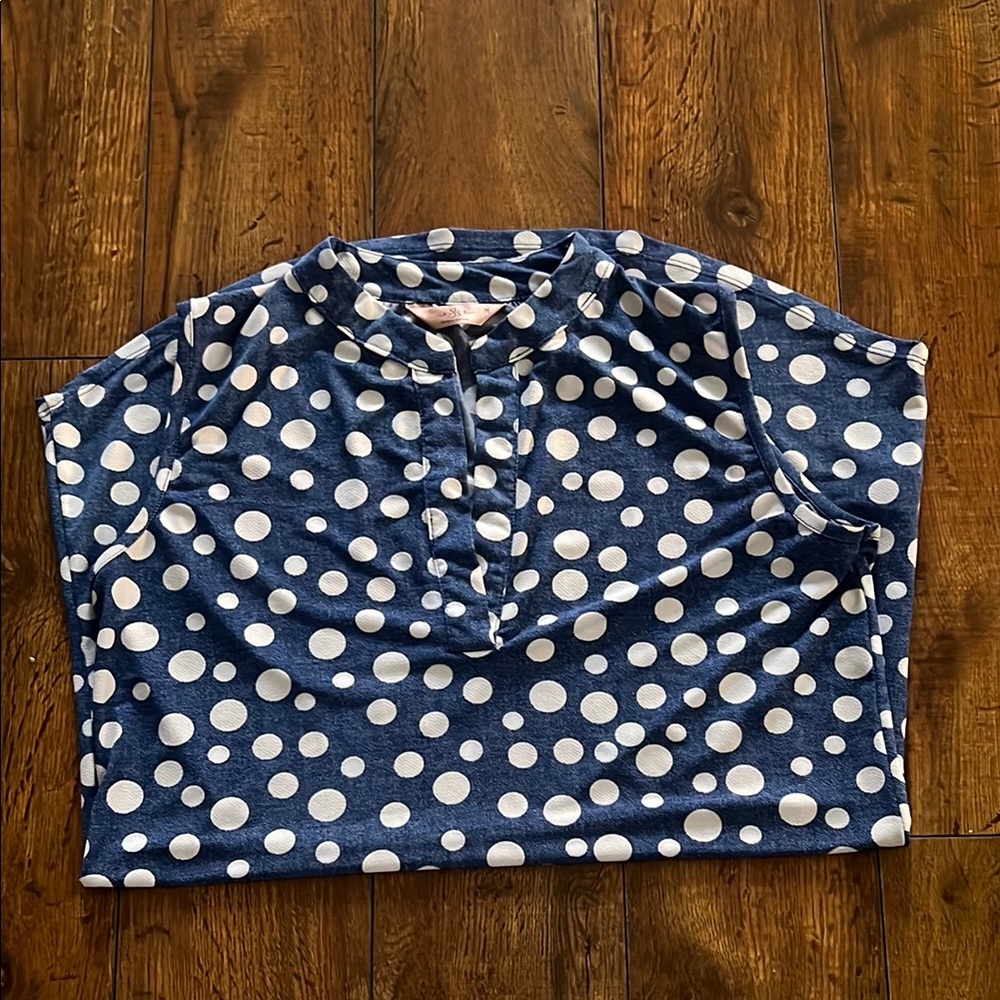 SJS Blue Shirt with Mandarin Collar or small dress